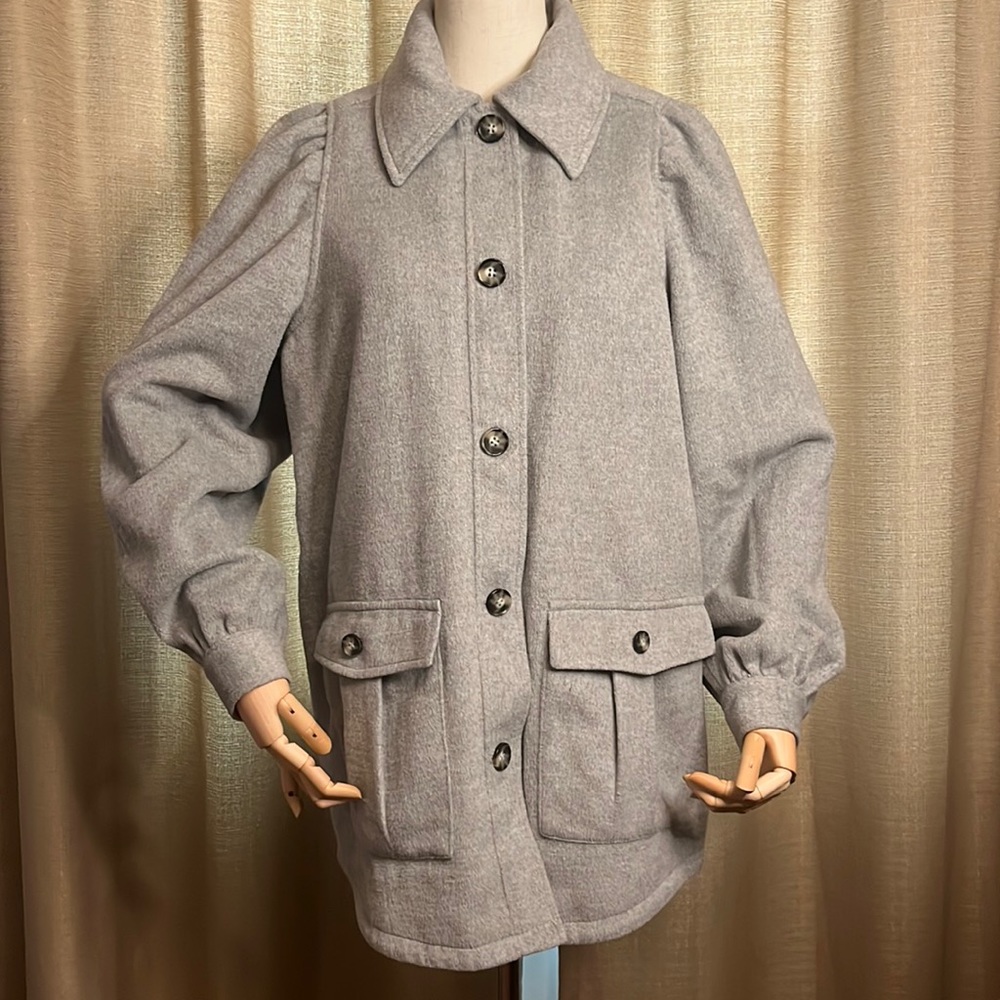 MONKI Light Gray Wool Blend Jacket Womens size Small